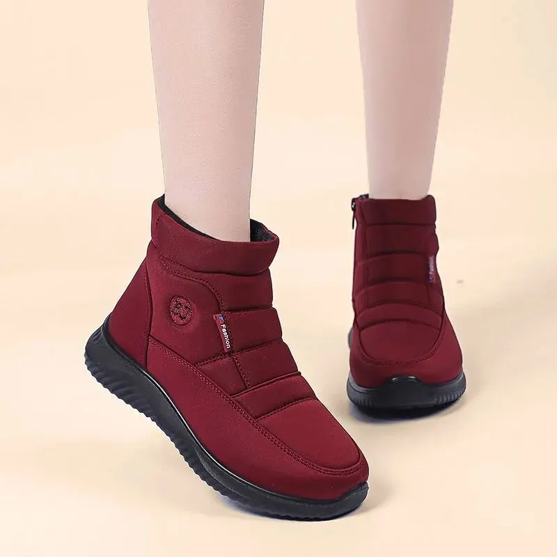 Women Snow Boots Winter High Top Waterproof Suede Anti Slip Soft Thick Sole Durable Cotton Shoes women snow boots
