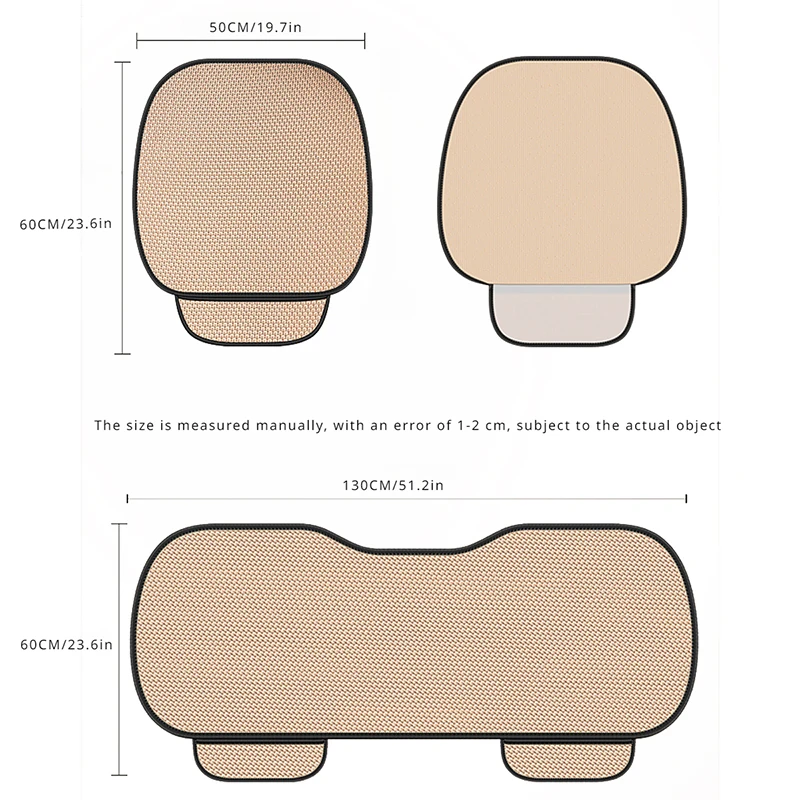 Cool Car Seat Cover Breathable Fabric Front Cushion Rear Three -piece