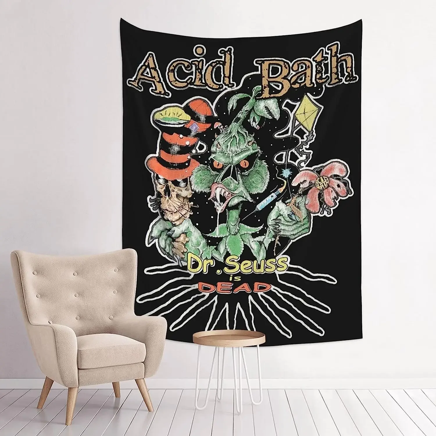 Tapestries Acid Singer Bath Band Wall Hanging Tapestry Wall Art Backdrop Poster Party Livingroom Home Decor 29 x 37in
