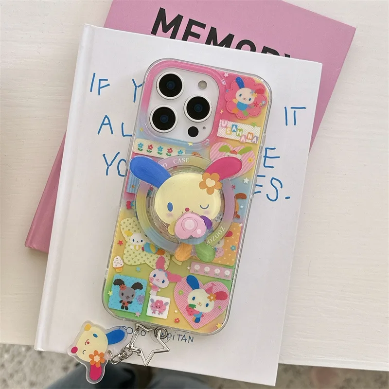 Rainbow Rabbit dopamine bunny art Phone case For magsafe iPhone 17 16 15 14 13 Pro Max Case Cute Luxury Cartoon shockproof Cover 1