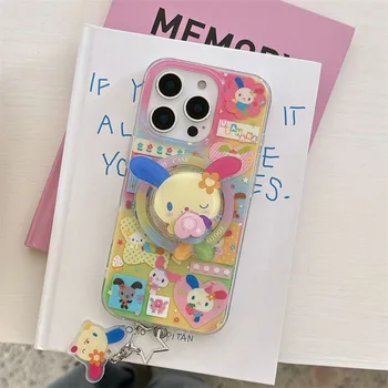 Rainbow Rabbit dopamine bunny art Phone case For magsafe iPhone 17 16 15 14 13 Pro Max Case Cute Luxury Cartoon shockproof Cover 1