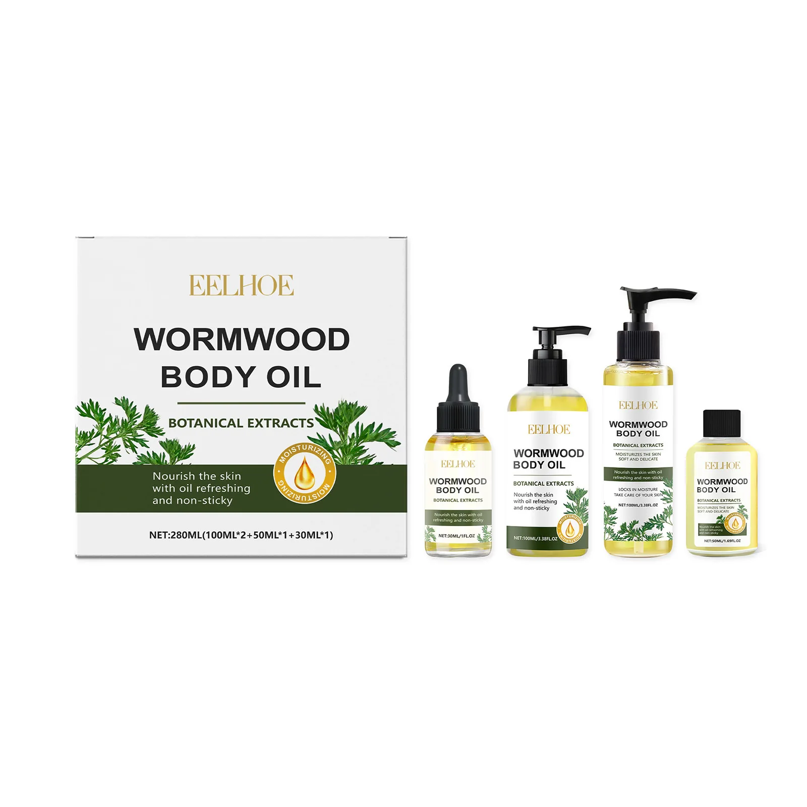 EELHOE Wormwood Essential Oil Sets Massage Relieve Stress Natural Jojoba Oil Nourishing Skin Glow Products Body Moisturizing