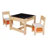 Kids 3 Piece Wooden Table and Chair Set Multifunctional Storage Whiteboard Chalkboard Pull Out Storage Play Art Craft 4