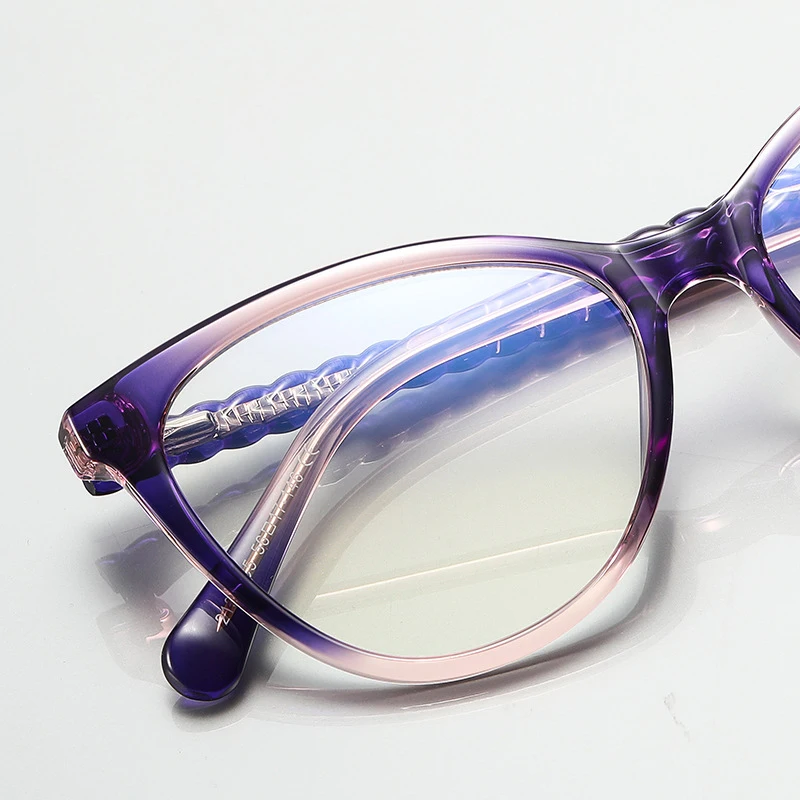 New Wavy Leg Photochromic Myopia Glasses Women Tr90 Purple Round Nearsighted Eyelasses -0.5 -1.75 -2.25 -3.0 -3.25 -4.0 -6.0 3