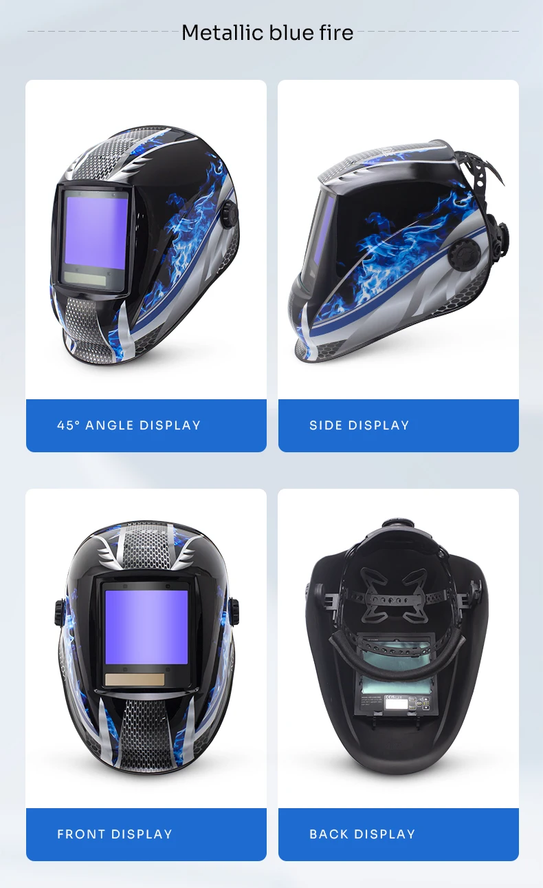 Solar automatic dimming welding face mask welding helmet full shading 4-13 true color large window 98 * 87 1112 4 arc sensor