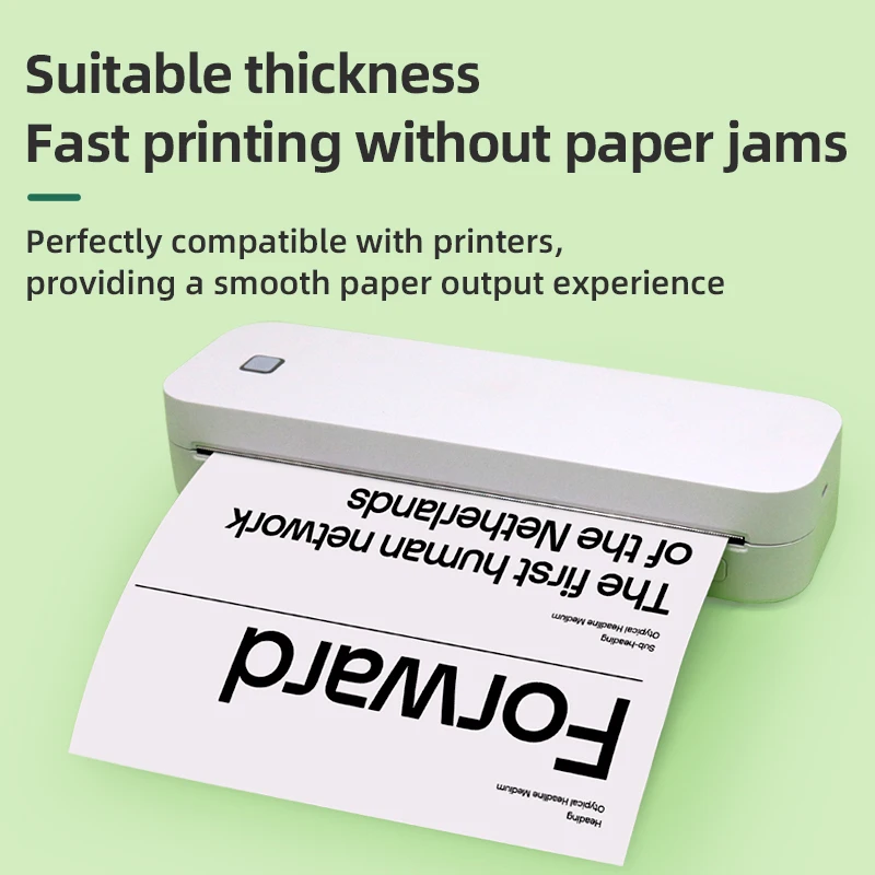 A4 휴대용 감열지 접이식 종이 200매 210mm A4 다기능 사무용 인쇄 용지, A4 감열 프린터와 호환 가능