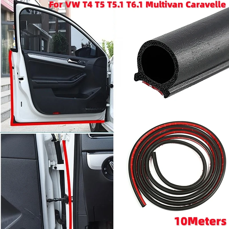 10M D-Shaped Car Side Door Seals Strip Epdm Rubber Guarnizione Insonorizzata Trim Per Vw T4 T5 T5.1 T6.1 Multivan Caravelle