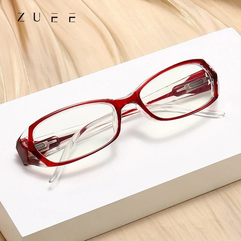 

ZUEE Ultra-light rLadies Fashion Reading Glasses Retro Anti-Blu-ray Reading Glasses Female Computer Prescription Glasses+1.0+4.0