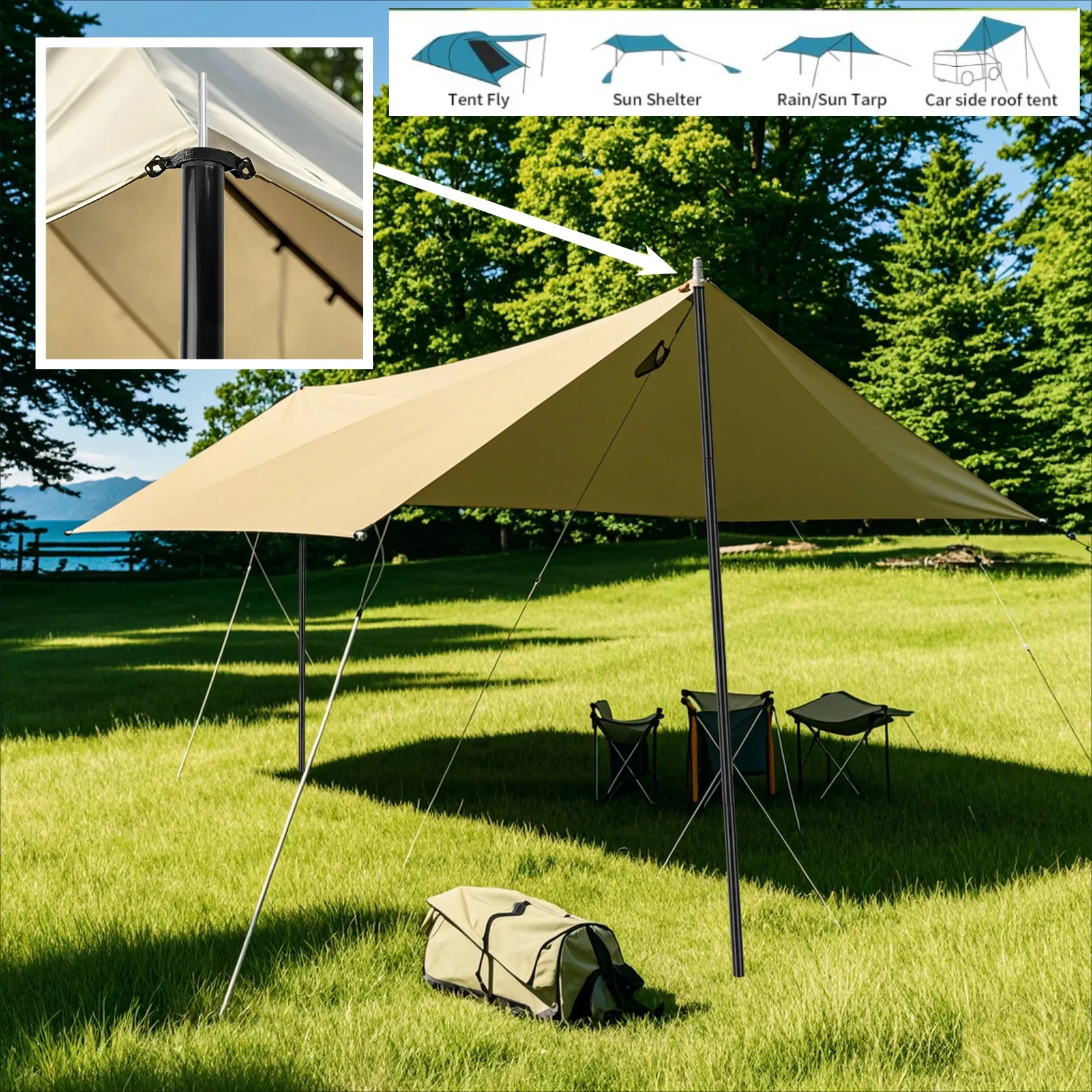 Adjustable Telescoping Galvanized Steel Tent Poles