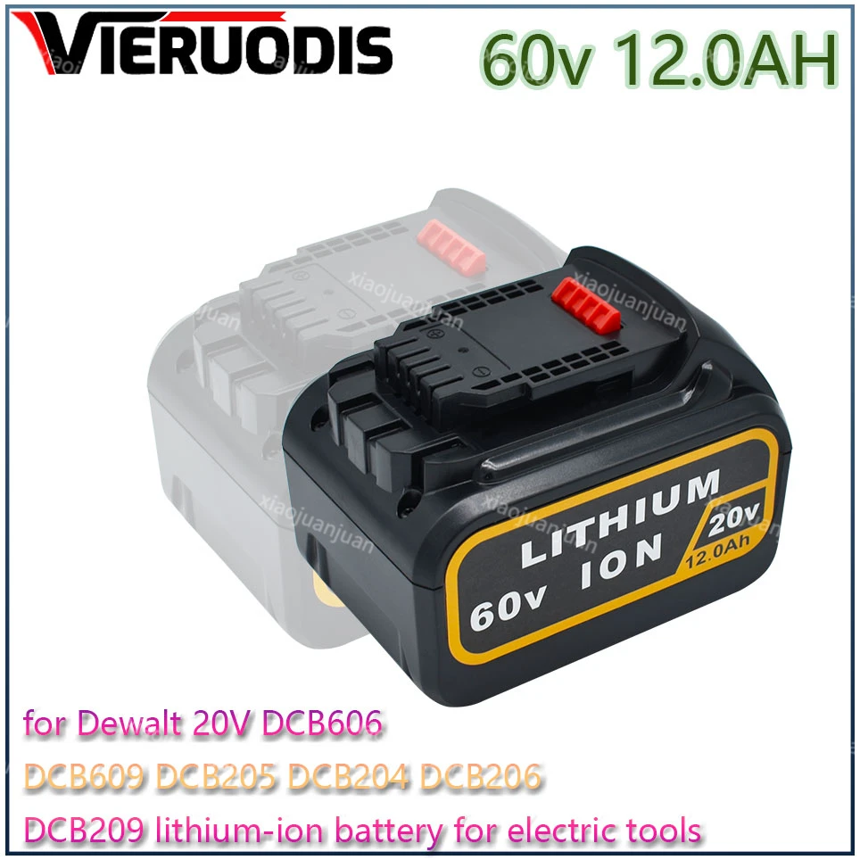 

NEW12.0Ah 20V 60V MAX Replacement Battery for Dewalt DCB606 DCB609 DCB205 DCB204 DCB206 DCB209 Power Screwdriver Tools Batteries