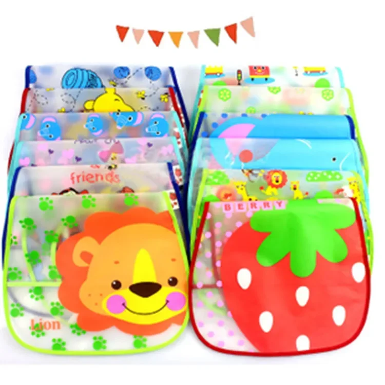 

8 pcs/lot pecial translucent bib pocket bib children turn soft bibs waterproof bibs 1 tp 3 year EVAatrk0011