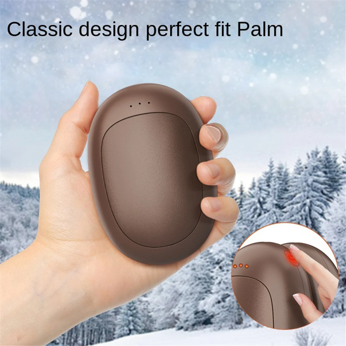 BAAU Magnetic Rechargeable Hand Warmer, Christma Gift for Women in , Reusable Pocket Heater Brown