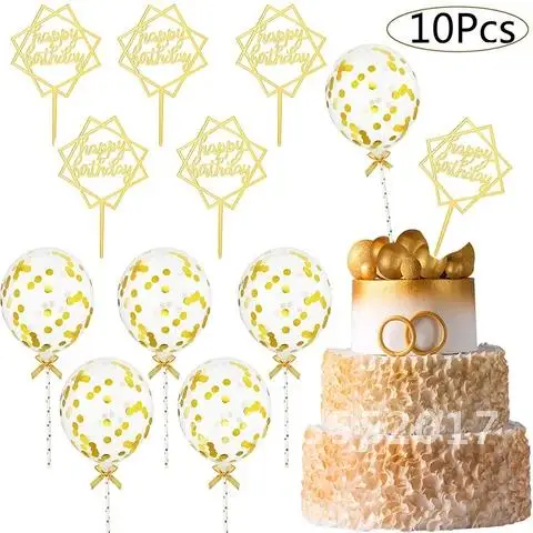 

Acrylic Letter Cake Toppers 10pcs/bag Happy Birthday Cake Topper Party Supplies Happy Birthday Cake Decoration Boy
