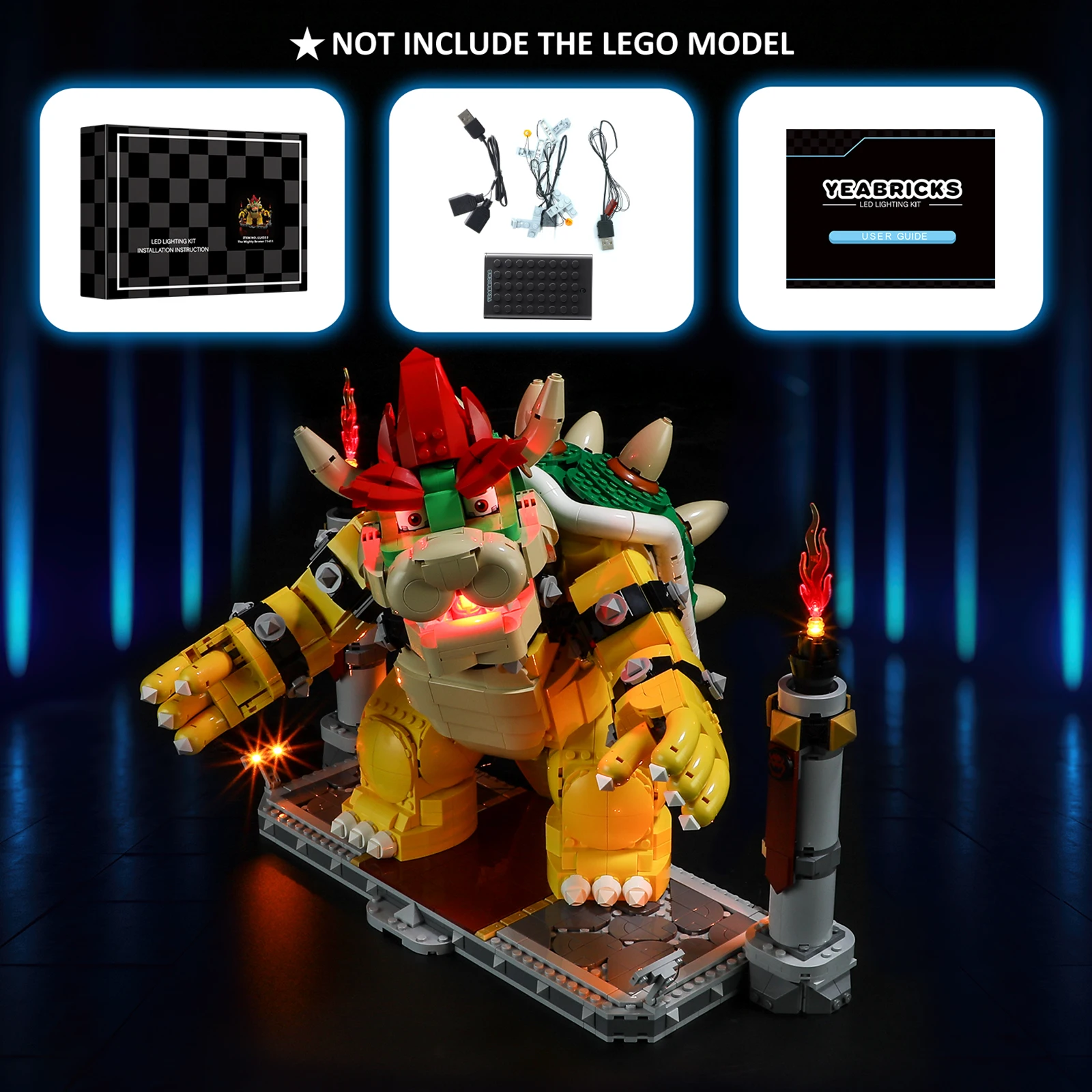 Mighty Bowser Lego, Building Blocks Set, Lego Bowser 71411