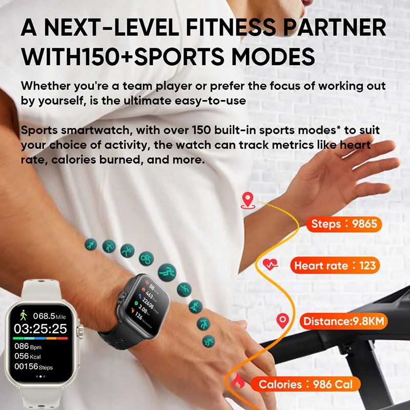 2026 New 1000mAh Battery AMOLED Smart Watch Ultra K62 Men Women Heart Rate 100+Sport HD Bluetooth Call IP67Waterproof SmartWatch 5