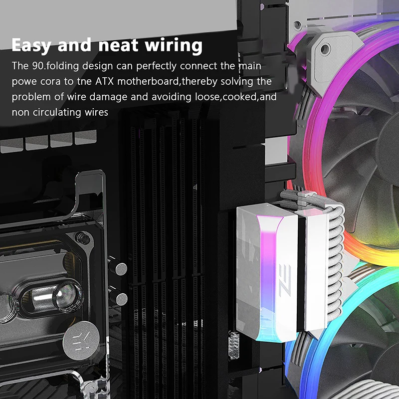 

ATX 24 Pin до 90 градусов адаптер питания ARGB материнская плата Кабель питания модульный DIY монтажный аксессуар для игр