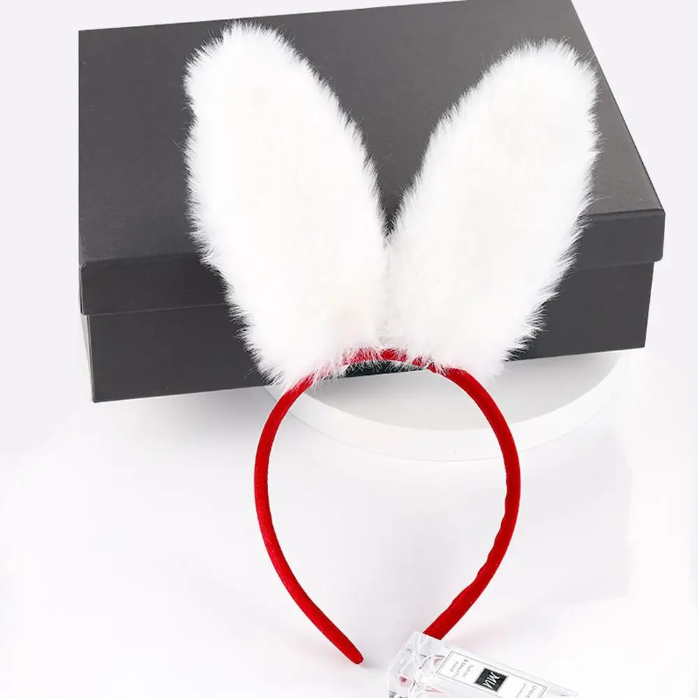 

Bunny Ears Hair Accessory Plush Bow Cosplay Korean Style Hair Hoop New Year Headband Headwear Girl Rabbit Ear Hairband