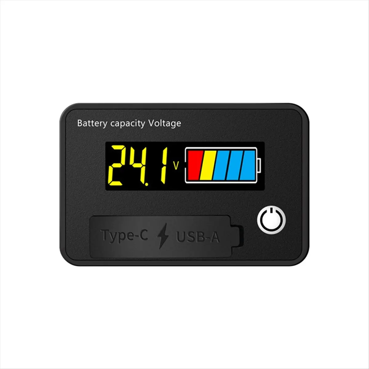 DT60 DC 8-30V LCD 디지털 배터리 전압계 용량 표시기 리튬산 배터리 전압 테스터 미터 도구 TypeC 출력,A