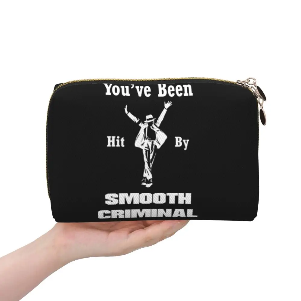 Vintage MJ Smooth Criminal Michael Jackson Women Cosmetic Bags Travel Makeup Organizer Pouch Toiletry Storage Dopp Kit Box