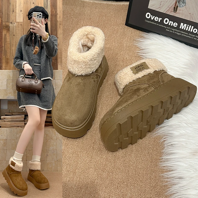 Women's Elegant Fleece-Lined Warm Winter Shoes - Comfortable Round Toe Design, Soft Fabric Upper & Non-Slip Pvc Sole, Suitable for Indoor and Outdoor Use, Cute and Comfortable Women's Shoes, Warm Lining, a Must-Have for Cold Weather