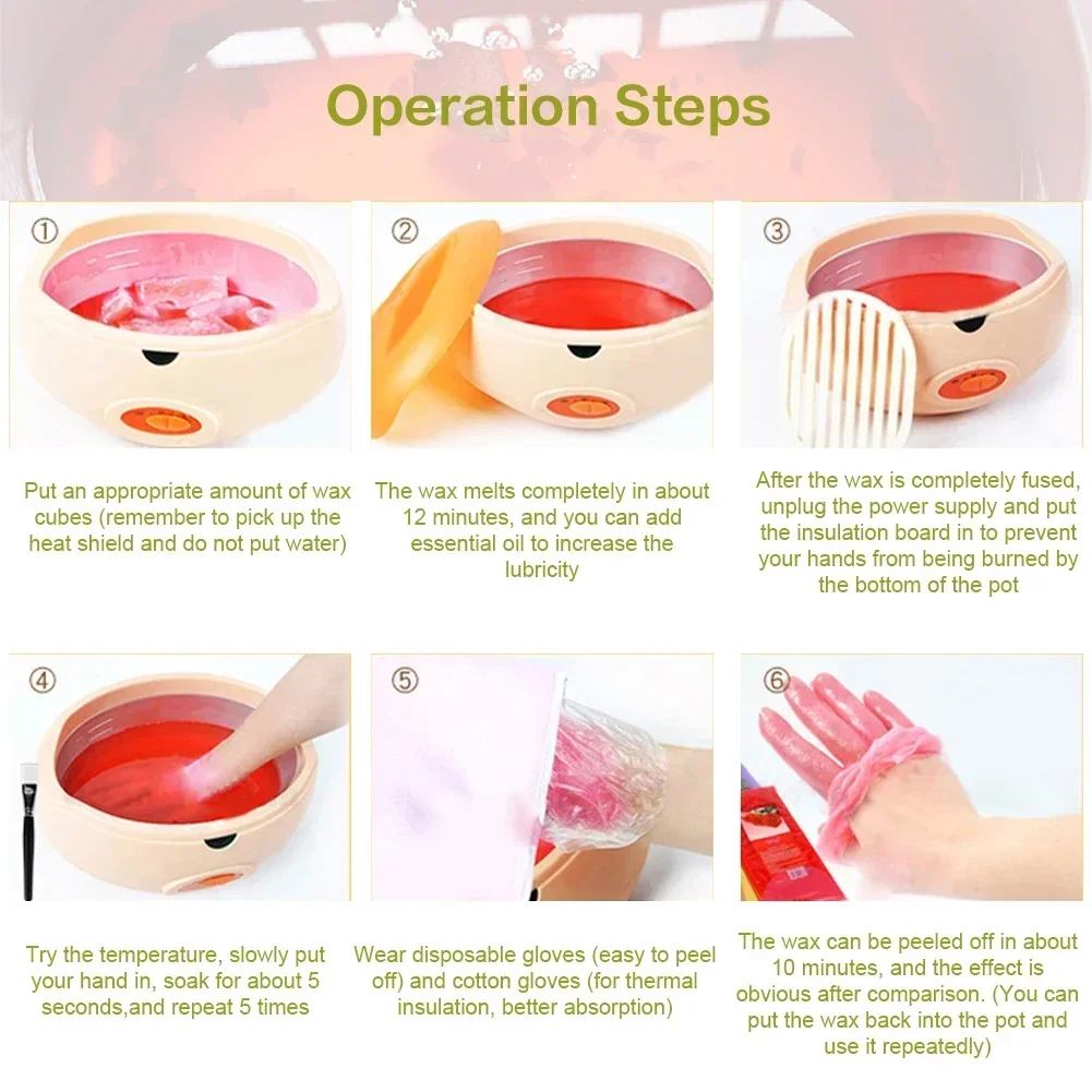 Wax Heater Paraffin Wax Bath Hands and Feet Beauty lavender 220g Wax Heater wax melts Moisturizing Exfoliating SPA Skin Care Waxing kit
