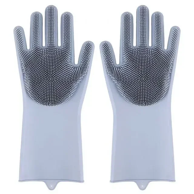 Cleaning gloves dog and cat bath shampoo glove scrub magic dishwashing cleaner sponge silicone hair removal gloves