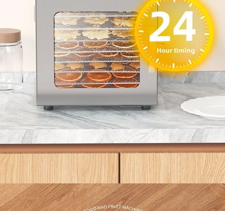 Singweller Trays Food Dehydrator Stainless Steel Machine 800W/1000W Household Vegetables Fruit Dryer with Digital Timer for Home