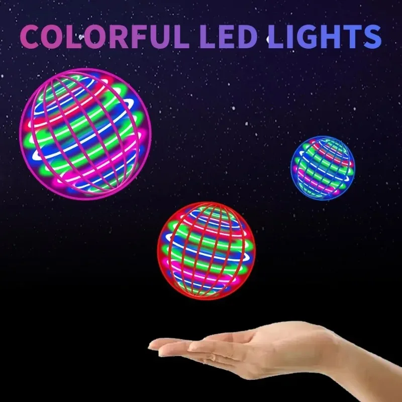 Spinning Flying Ball Toy Black Technology Magic LED Light Stress-relieving Children's Christmas Gift