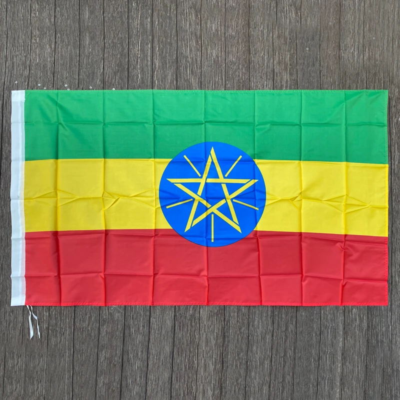 

xvggdg Ethiopia Country Flag 3ft x 5ft Hanging Polyester standard Ethiopia Flag Banner