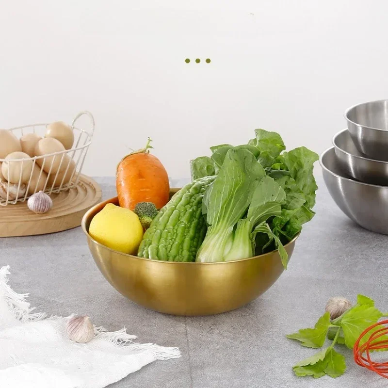 1pcs Stainless Steel Bowl with Scale Cooking Baking Food Storage multipurpose Large Capacity Mixing Bowls for Home Kitchen