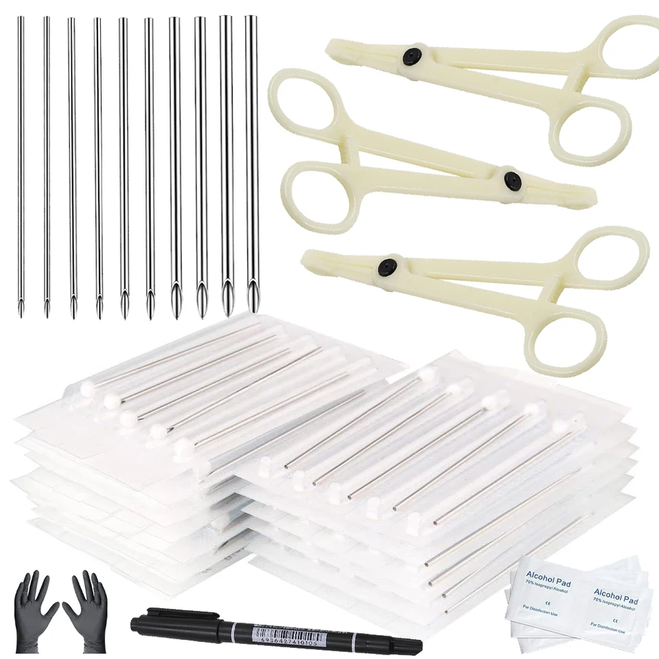 32/45 pcs Body Piercing Tool Kit Disposable Professional Body Piercing  Needles Clamp Gloves Tools Ear Tragus Nose Navel Piercing - AliExpress