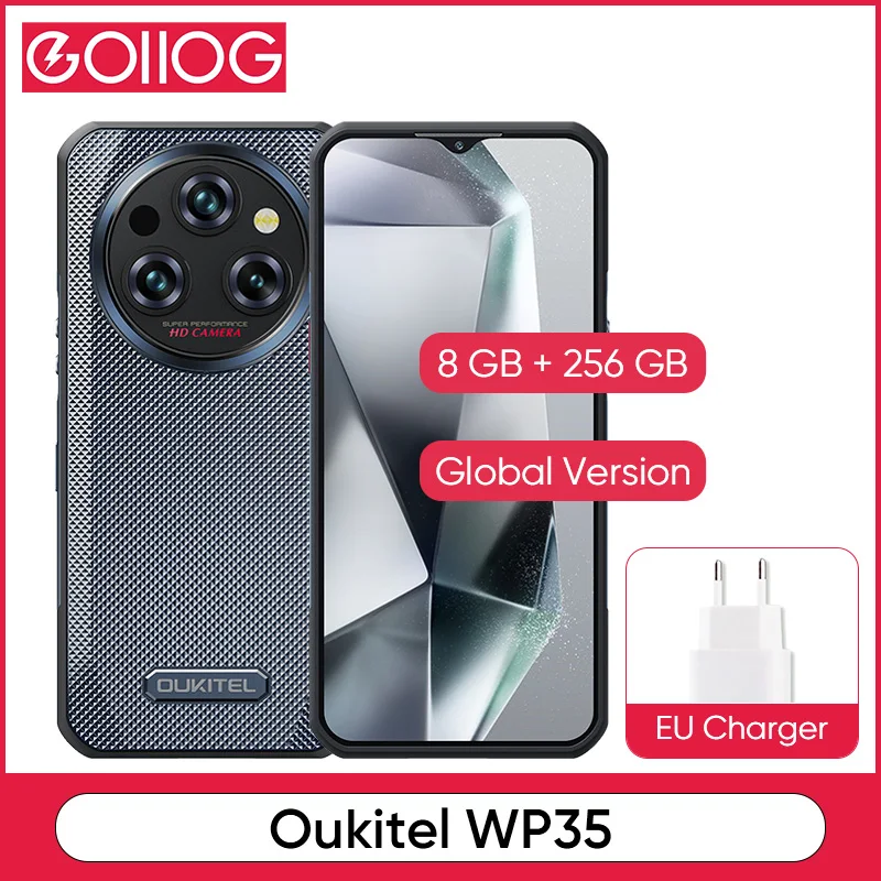 Смартфон Oukitel WP35 5G Dimensity 6100 + Octa Core 11000 мАч аккумулятор 6,6 дюйма 2,4K IPS дисплей 64 Мп камера