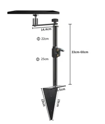 SH Adjustable Table Frosted Light Stand,Desk Mount Stand With Standard 1/4 Screw,Ball Head Use For Ring Light,Video,Projector