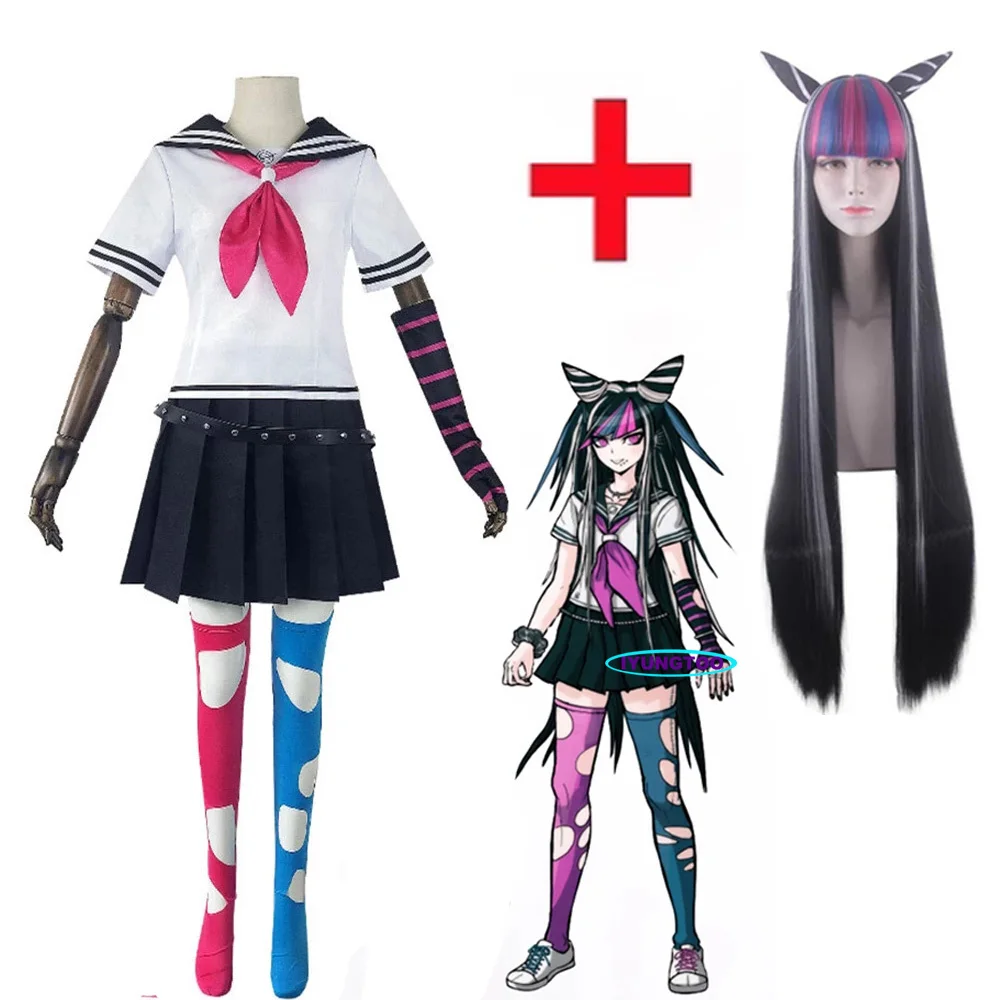 

Anime Danganronpa Ibuki Mioda Cosplay Dress Women Girls Jk School Uniform Sailor Skirt Set Dangan Ronpa 2