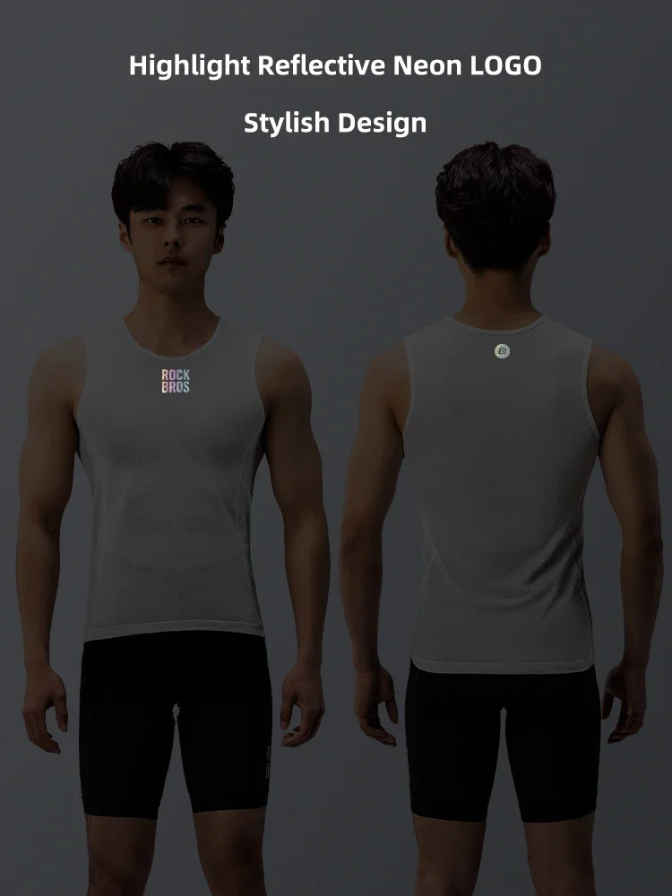 ROCKBROS Bike Vest Breathable Men's Sleeveless Short Summer Undershirt Windbreaker Tshirt Quick Dry Elastic Mesh Underwear