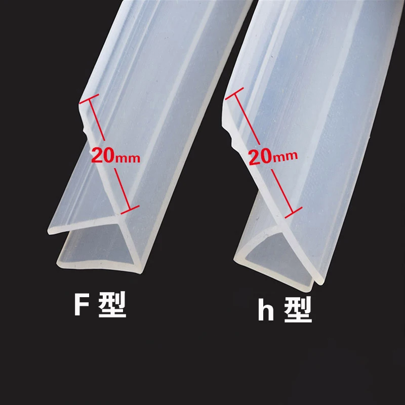 2 Meter/lot Widened F/h shape silicone rubber shower room door window glass seal strip weatherstrip for 6/8/10/12 mm glass door seal strip sealing strip tape window seal strip sealing tape rubber seal strip rubber door weatherstripping shower door seal door weatherstripping rubber shower seal sealing strip silicone seal strip