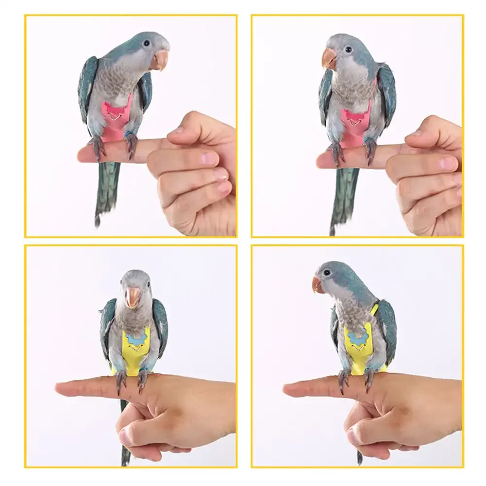 귀여운 꽃 앵무새 비둘기 기저귀, 소형 중형 대형 애완 새 기저귀, 빨 수 있는 옷, 녹색 뺨 앵무새, 칵테일 비행 세트