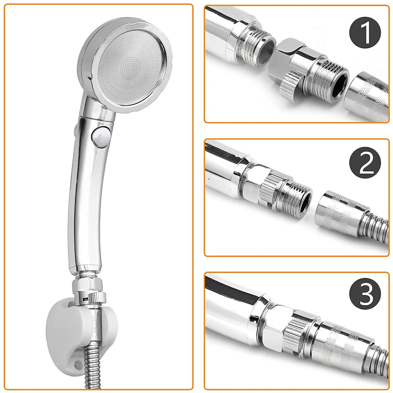Shower Head Stop Valve Flow Control Stop Valve Brass Faucet Flow Rate Universal Replacement Part Gun Accessories