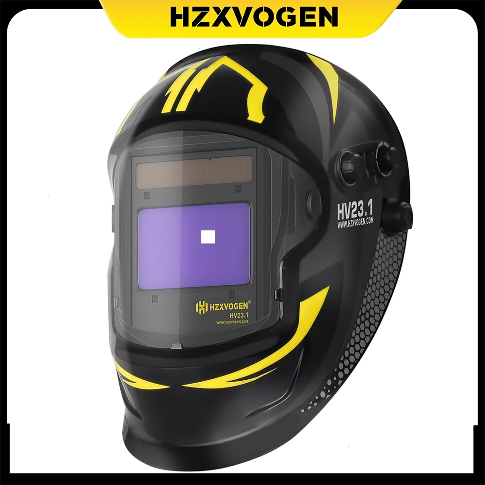 HZXVOGEN Casco Per Saldatura True Color DIN4 Maschera Per Saldatura Ad Energia Solare Per MIG MAG MMA TIG Saldatore Accessori Per Macchine 3.94 "x 2.36 - Foto 7