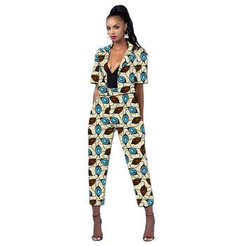 Set di cappotti cardigan per abbigliamento africano da donna su misura Design originale Blazer corti Patch Pantaloni capri Abito Ankara 1