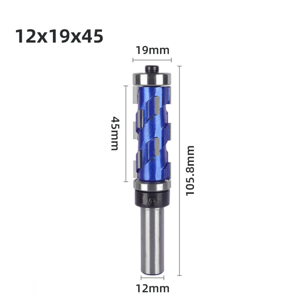 

1Pc Milling Cutter 12mm Shank Flush Trimming Carbide Spiral Double Bearing Router Bit For Woodworking Carpentry Tool Accessories