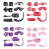 7 Pieces/Set Collar Furry Fuzzy Bed Bondage Gear Restraint Set Kit Ball Gag Cuff Whip Sexy Products Sex Toys For Lovers 1