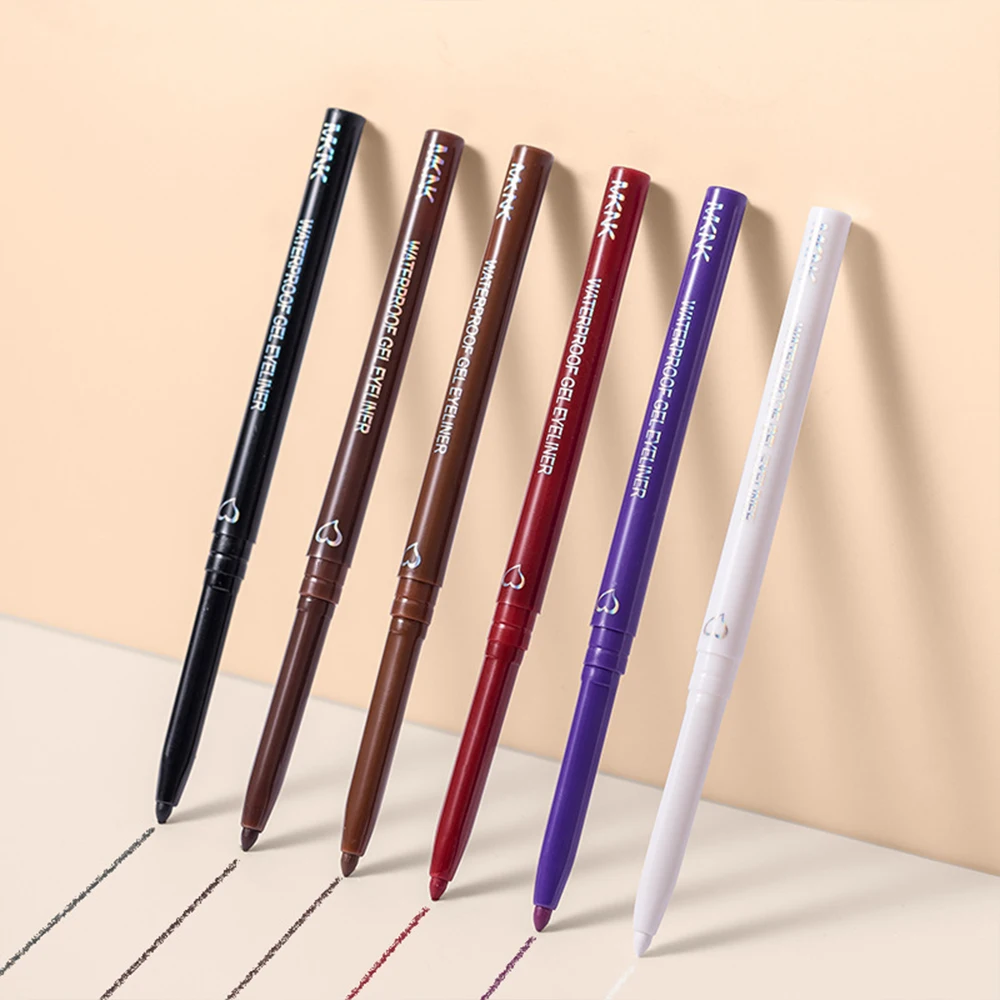 Eyeliner Pen Waterproof Eyeliner Pen Smooth Matte Black Brown Gel Quick-drying Long Lasting Pencil