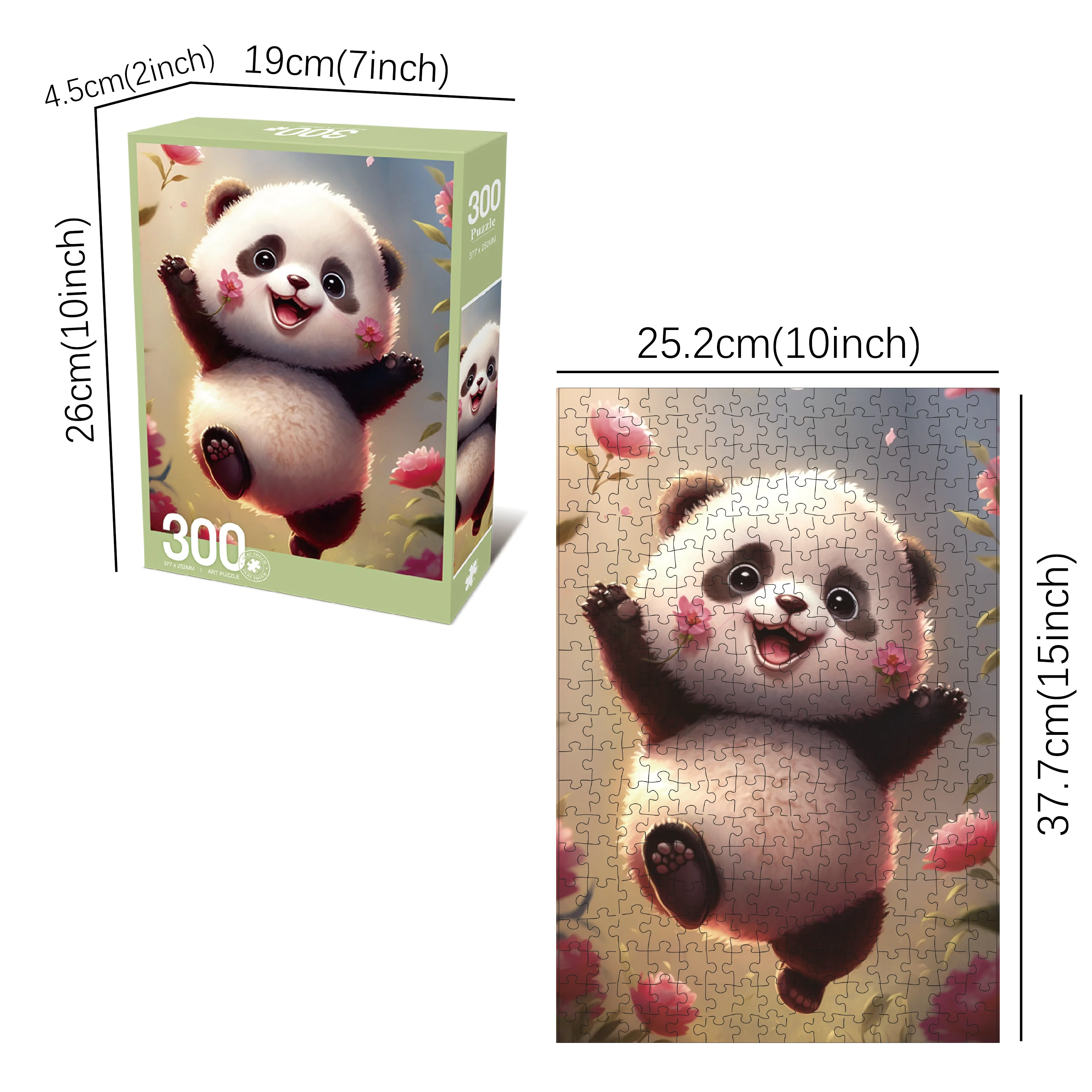 Jigsaw Puzzles for Adults/Kids 300 Pieces Families Games Toy for Home Art Decor Cute Little Panda