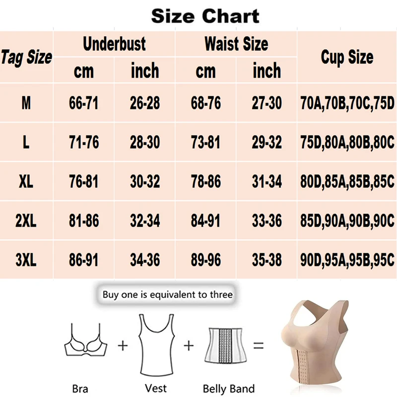 Women Waist Buttoned Bra Vest Posture Corrector Tank Tops Seamless Underwear Sheath Slimming Corset Tummy Control Body Shaper