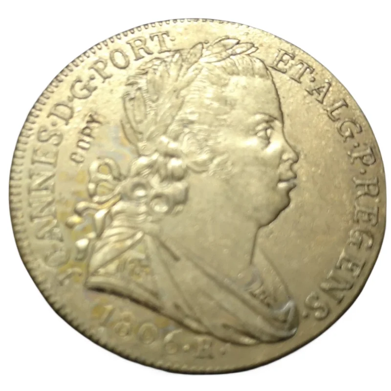 1806-R Brazil 6400 Reis Copy 22K Gold Plated coin