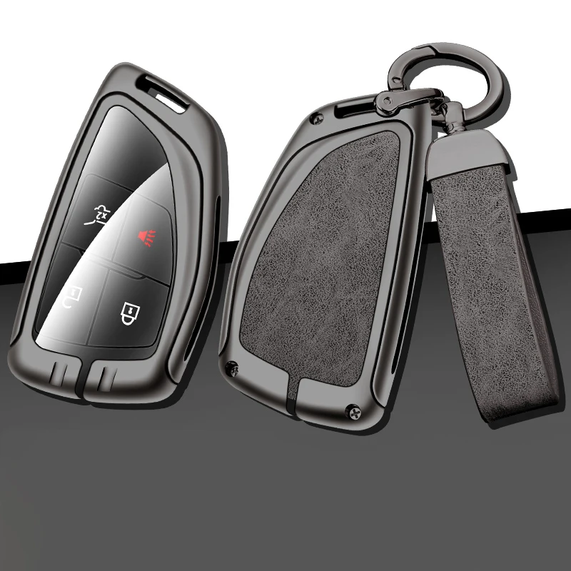 Zinc Alloy Leather Car Key Case for Chevrolet Tahoe Suburban for GMC Yukon for Buick ENVISION S Plus Avenir