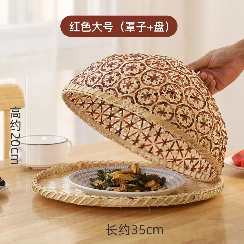 

Dust Bamboo Cover Kitchen American Functional Food Home Basket Retro Fly Multi Dessert Country Bread And