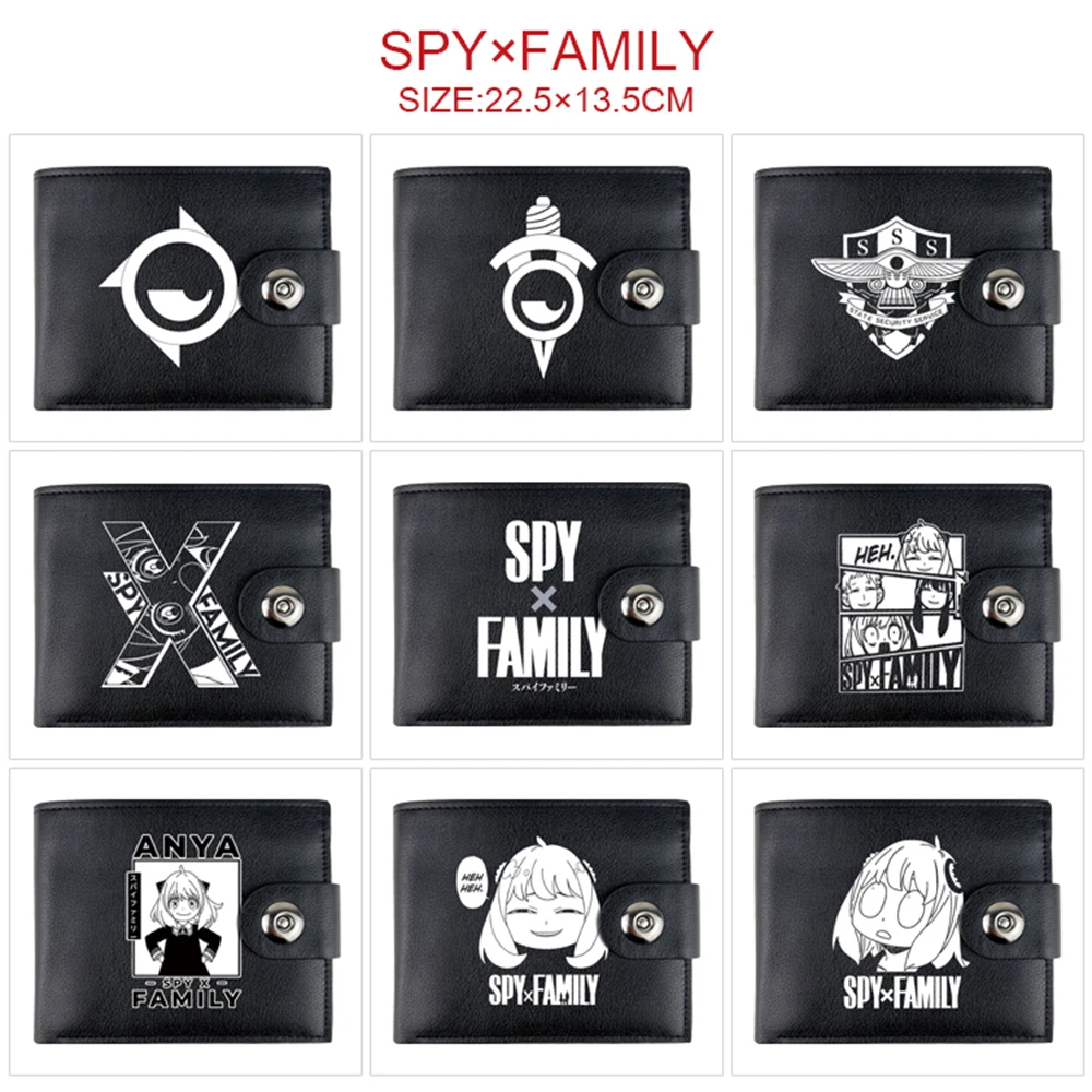 

Кошелек SPY×FAMILY из искусственной кожи двойного сложения, короткий бумажник с мультяшным принтом, держатель для фото, карман для монет, для мальчиков и девочек, искусственные подарки