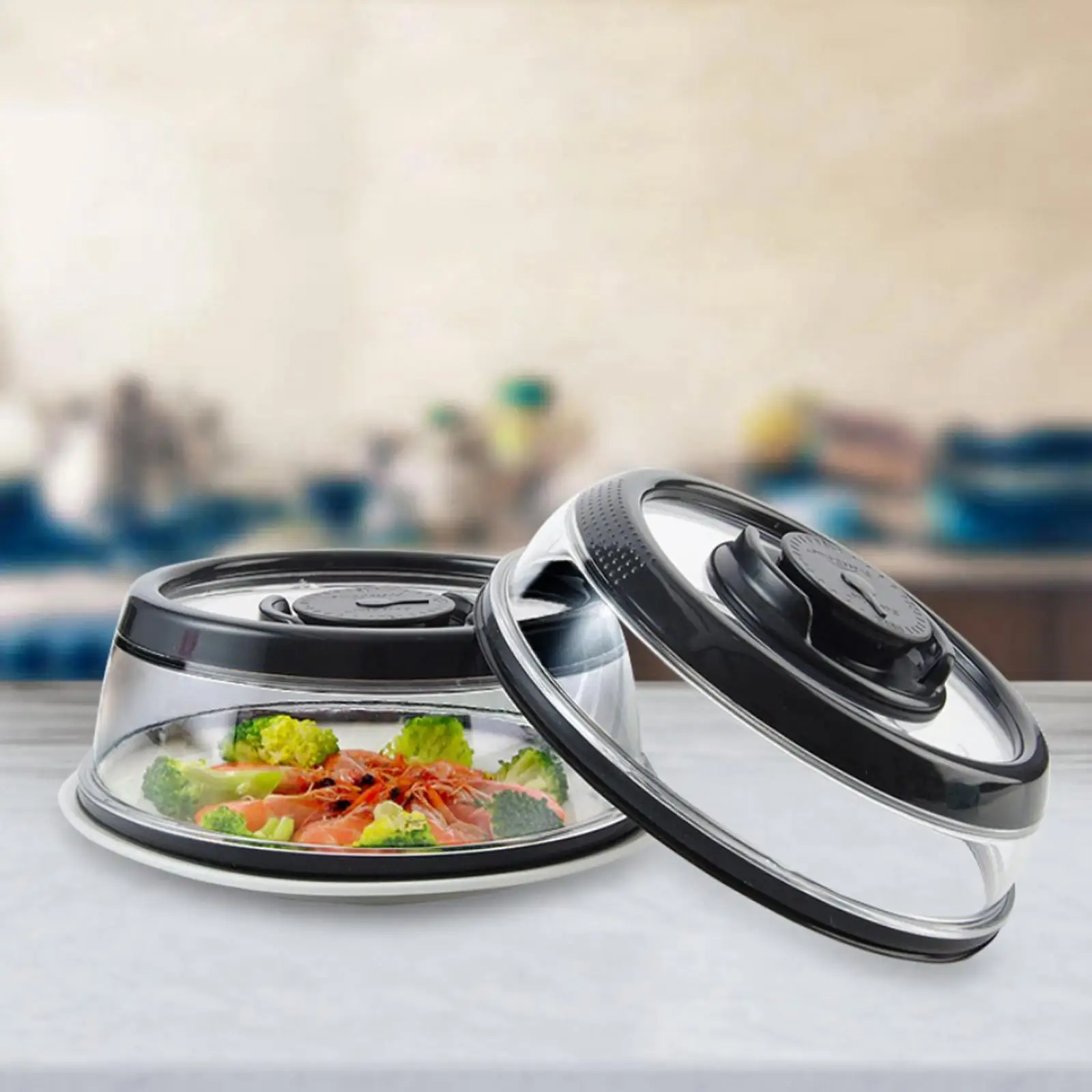 Silicone Vacuum Food Sealer Cover Kitchen Food Fresh Cover Refrigerator Dish Lid Topper Dome Kitchen Tool ABS Plastic